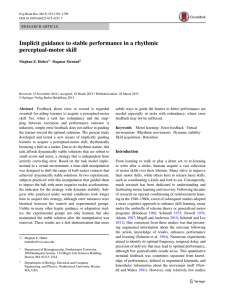 Implicit guidance to stable performance in a rhythmic perceptual