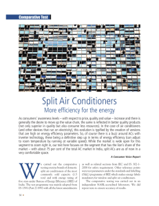 Split Air Conditioners - Department of Consumer Affairs