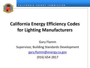 California Energy Efficiency Codes for Lighting Manufacturers