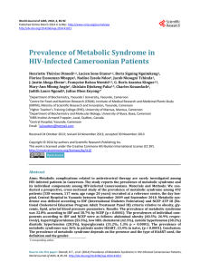 Prevalence of Metabolic Syndrome in HIV
