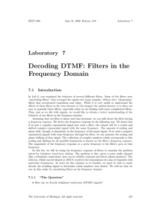 Decoding DTMF: Filters in the Frequency Domain