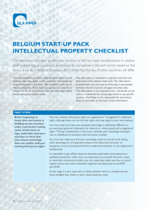 BELGIUM START-UP PACK INTELLECTUAL PROPERTY