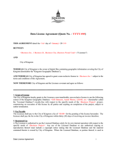 City of Kingston - GIS - Data License Agreement