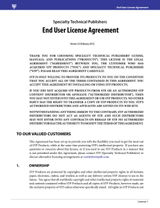 License Agreement - Specialty Technical Publishers