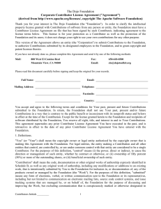 The Dojo Foundation Corporate Contributor License Agreement