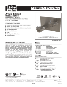 Submittal A132 Series Drinking Fountain