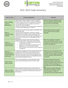 1 | Page CODE SECTION CODE REQUIREMENTS C405.2 Lighting