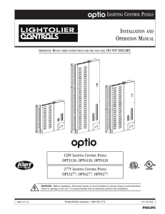 installation and operation manual - Lightolier