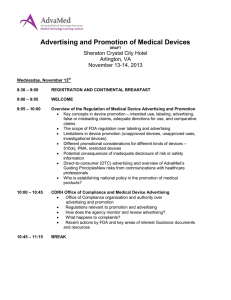 Advertising and Promotion of Medical Devices