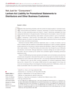Not Just for “Consumers”: Lanham Act Liability for Promotional