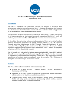 The NCAA`s Advertising and Promotional Guidelines