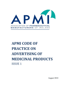 apmi code of practice on advertising of medicinal