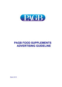 pagb food supplements advertising guideline
