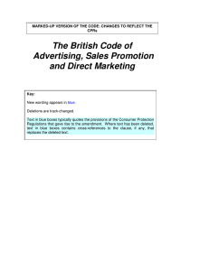 The British Code of Advertising, Sales Promotion and Direct