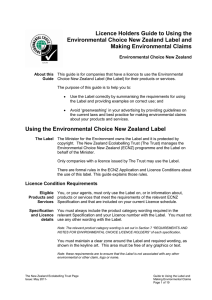 the Guide for using the Environmental Choice New