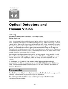 Optical Detectors and Human Vision