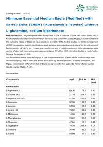 Minimum Essential Medium Eagle (Modified) with Earle`s Salts