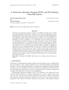A Clustering Algorithm Merging MCMC and EM Methods Using SQL