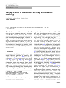 Imaging diffusion in a microfluidic device by third harmonic microscopy