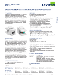 eXtreme® Cat 5e Component-Rated UTP QuickPort