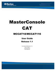 Raritan MasterConsole CAT KVM Switch User Guide