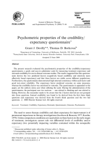 Psychometric properties of the credibility/ expectancy
