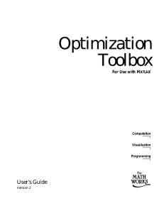 Optimization Toolbox - UBC Department of Computer Science