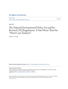 The National Environmental Policy Act and the Revised CEQ