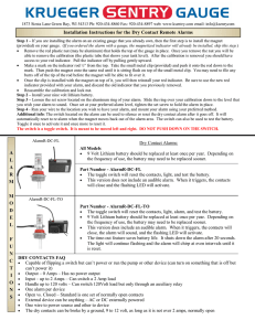 Installation Instructions for the Dry Contact Remote Alarms