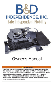 Owner`s Manual - BD Independence