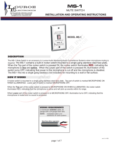 LOUROE MUTE SWITCH INSTALLATION AND OPERATING