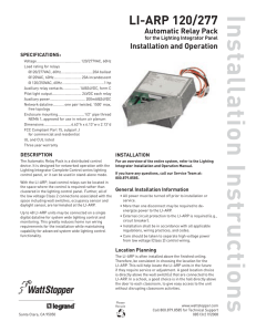 LI-ARP 120/277 Installation Instructions