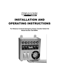 Model 30216BRK - Installation and Operation Instructions
