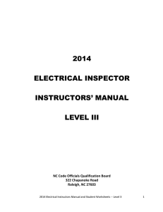 2014 NEC Instructor Manual and Student Worksheets Level 3