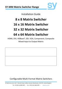 8 x 8 Matrix Switcher 16 x 16 Matrix Switcher 32 x 32 Matrix Switcher