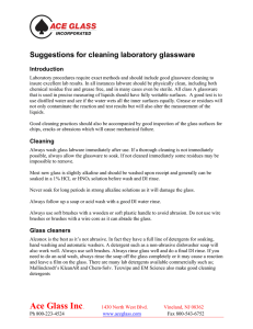 Suggestions for cleaning laboratory glassware