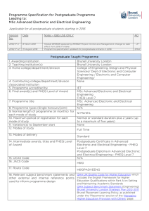 MSc Advanced Electronic and Electrical Engineering