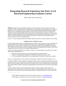 Integrating Research Experience into Entry Level Electrical