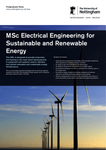 MSc Electrical Engineering for Sustainable and Renewable Energy
