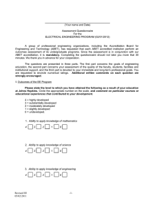 Electrical Engineering Assessment Questionnaire