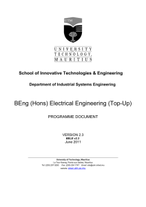 BEng (Hons) Electrical Engineering (Top Up)