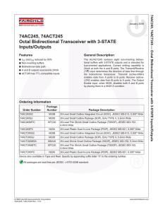 74AC245, 74ACT245 Octal Bidirectional Transceiver with 3