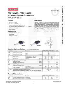 FCP190N60 / FCPF190N60 N-Channel SuperFET