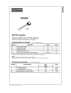 PN3563 NPN RF Amplifier