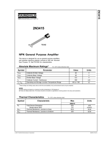 2N3415 NPN General Purpose Amplifier