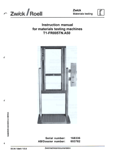 Instruction manual for materials testing machines