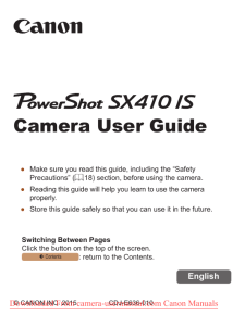 Canon PowerShot SX410 IS User Guide Manual