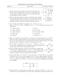 Analog Electronics Homework Problems