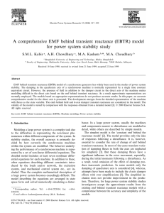 A comprehensive EMF behind transient reactance (EBTR) model for