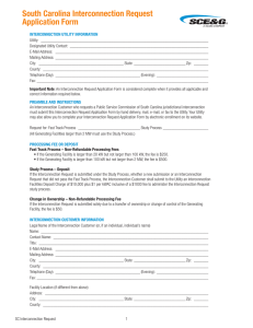 South Carolina Interconnection Request Application Form